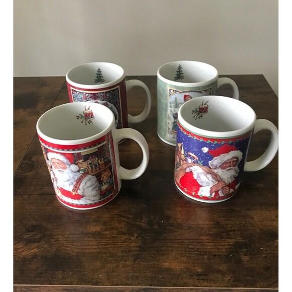 JC Penney Exclusive Set of 4 Holiday Mugs Ceramic/Porcelain1999 Betty Whiteaker - Picture 2 of 10